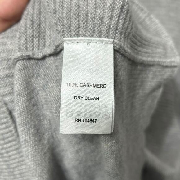 Giasone 100% 2-Ply Cashmere Long Sleeve Sweater Men's Sz L Gray Ribbed Classic - Picture 4 of 4